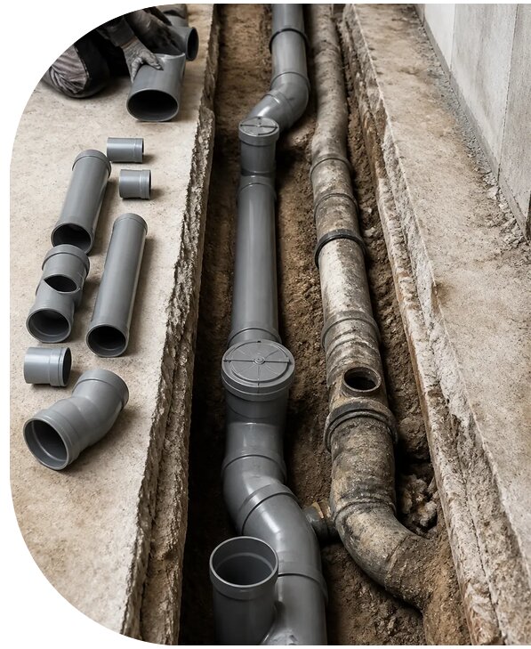 Замена канализационных труб в Лиски от 16412 р. | АПаруса-Лск